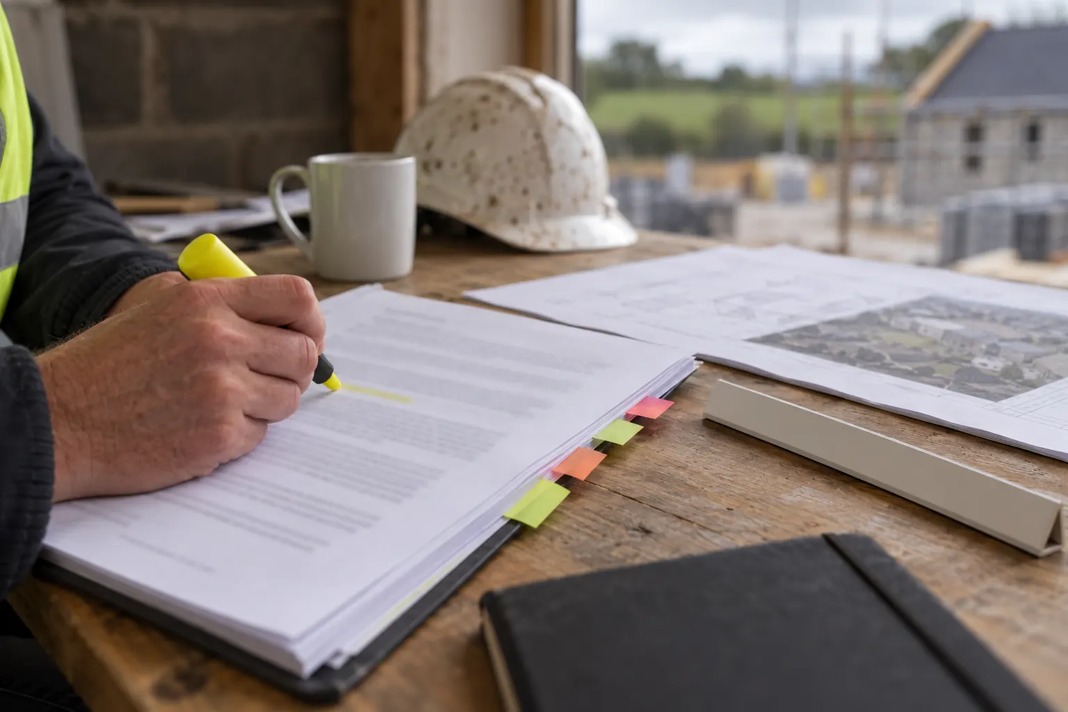 A hand marking requirements on a printed tender document